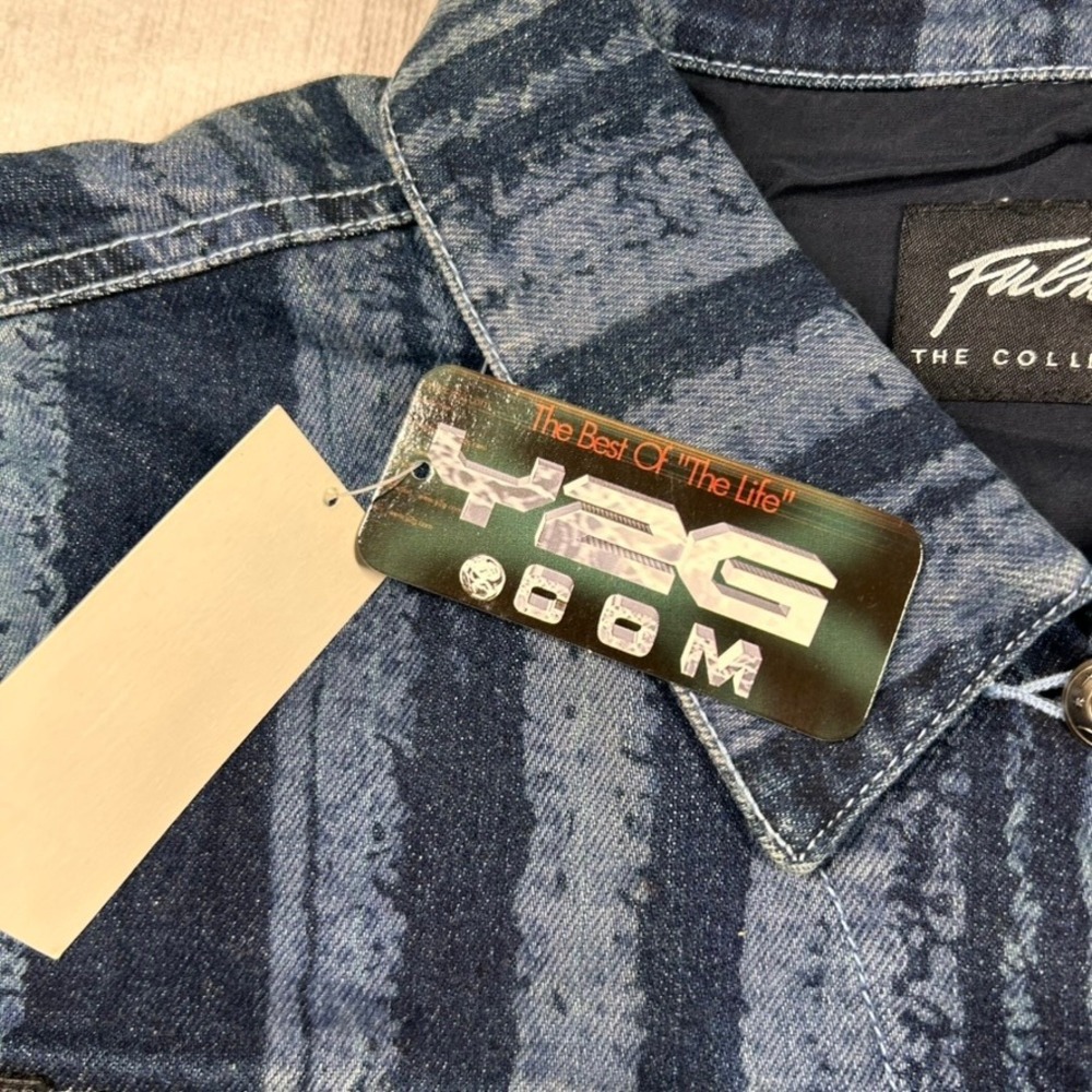Vintage FUBU The Collection Denim Jacket Womens 3X Striped Y2K Hip Hop Hong Kong - Picture 9 of 14